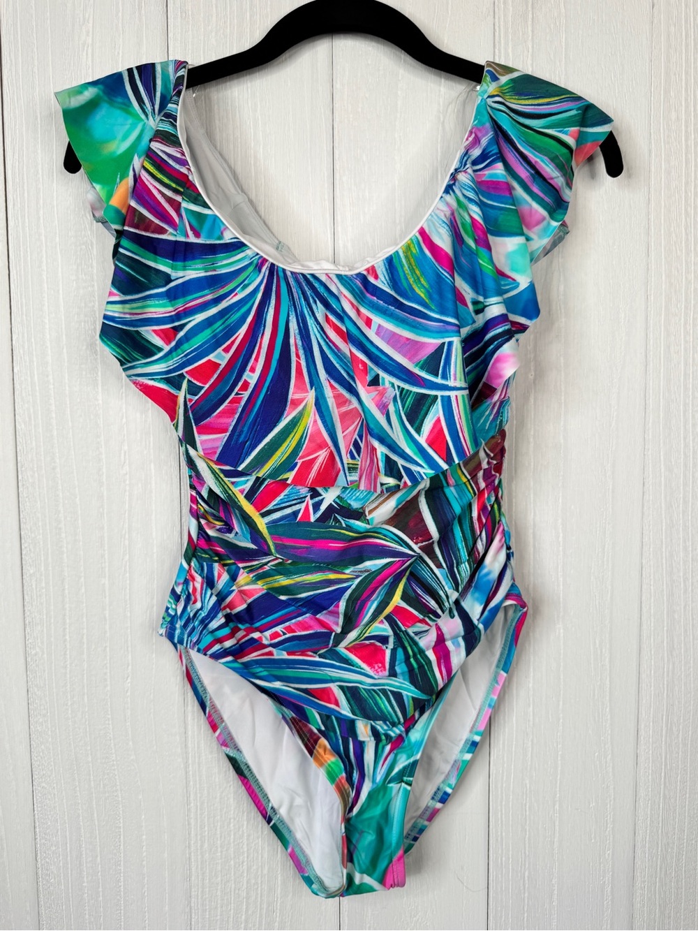 La Blanca Tropical Ruffle One-Piece Swimsuit - Multicolor